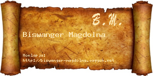 Biswanger Magdolna névjegykártya